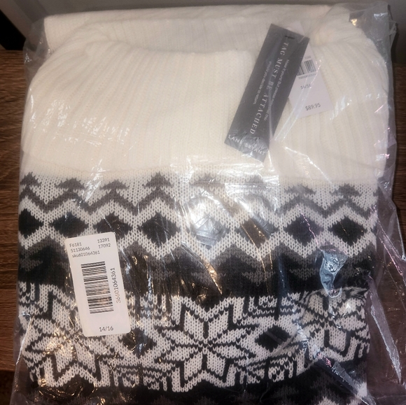 Cowl-Neck Fair Isle Sweater Dress - Picture 8 of 8